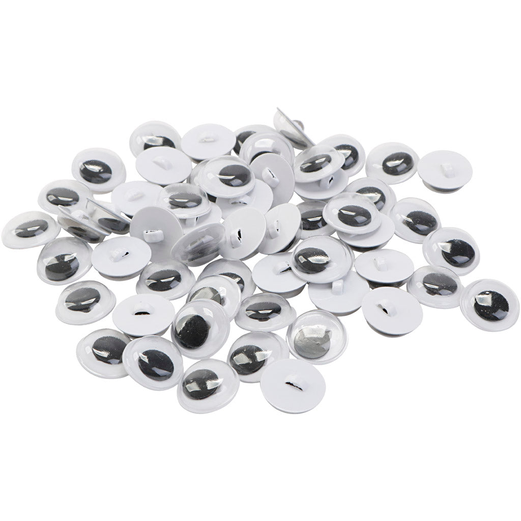 Creativ Company Wiebelogen, Opnai, Dim 10 mm, 50 pares, 100 piezas 1 bolsa