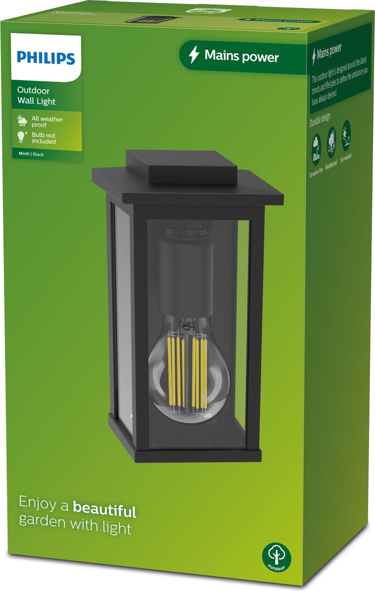 Philips LED Philips Mirth lámpara de pared - negro - E27