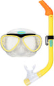 Waimea duikbril met snorkel - kinderen - geel - waterafvoerventiel