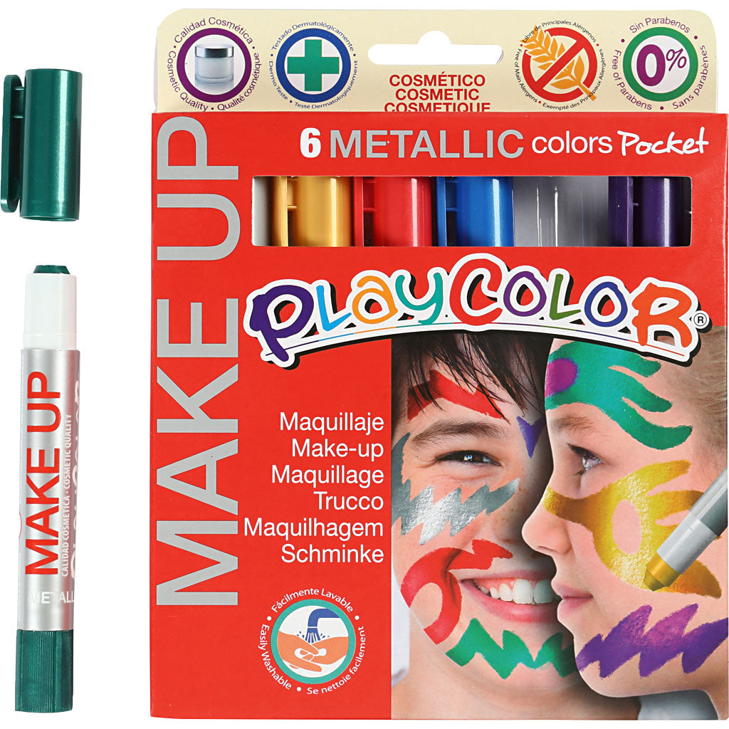 Playcolor® playcolor make up, metallic, diverse kleuren, 6x5 gr 1 doos