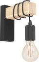 Lampada da parete Eglo Townshend - e27 - 21,5 cm - legno - marrone nero - legno fsc