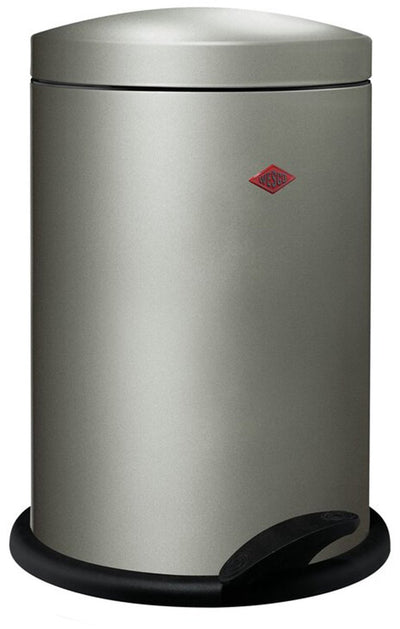 Wesco 116 (alpha) waste bin | pedal bin | 13 liters | metal - nickel silver | rubbish bin - made in germany