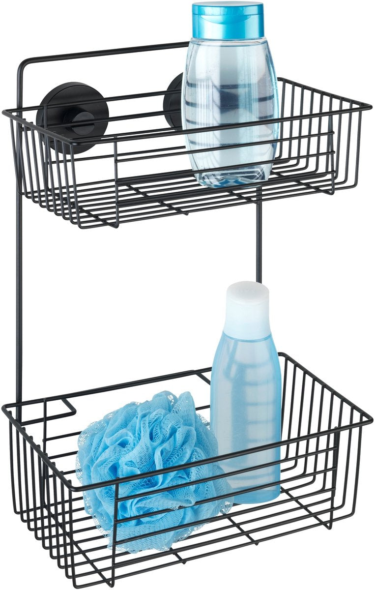 Wenko 1069608 - scaffale da parete vac.loc 2 strati bari nero. | 1 pz
