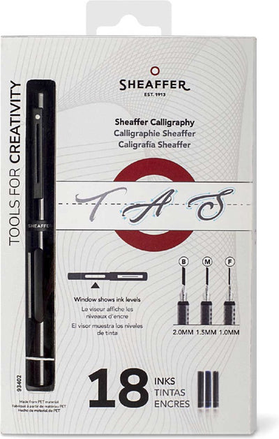 Juego de caligrafía Sheaffer - negro - puntas f m b - sf-93402