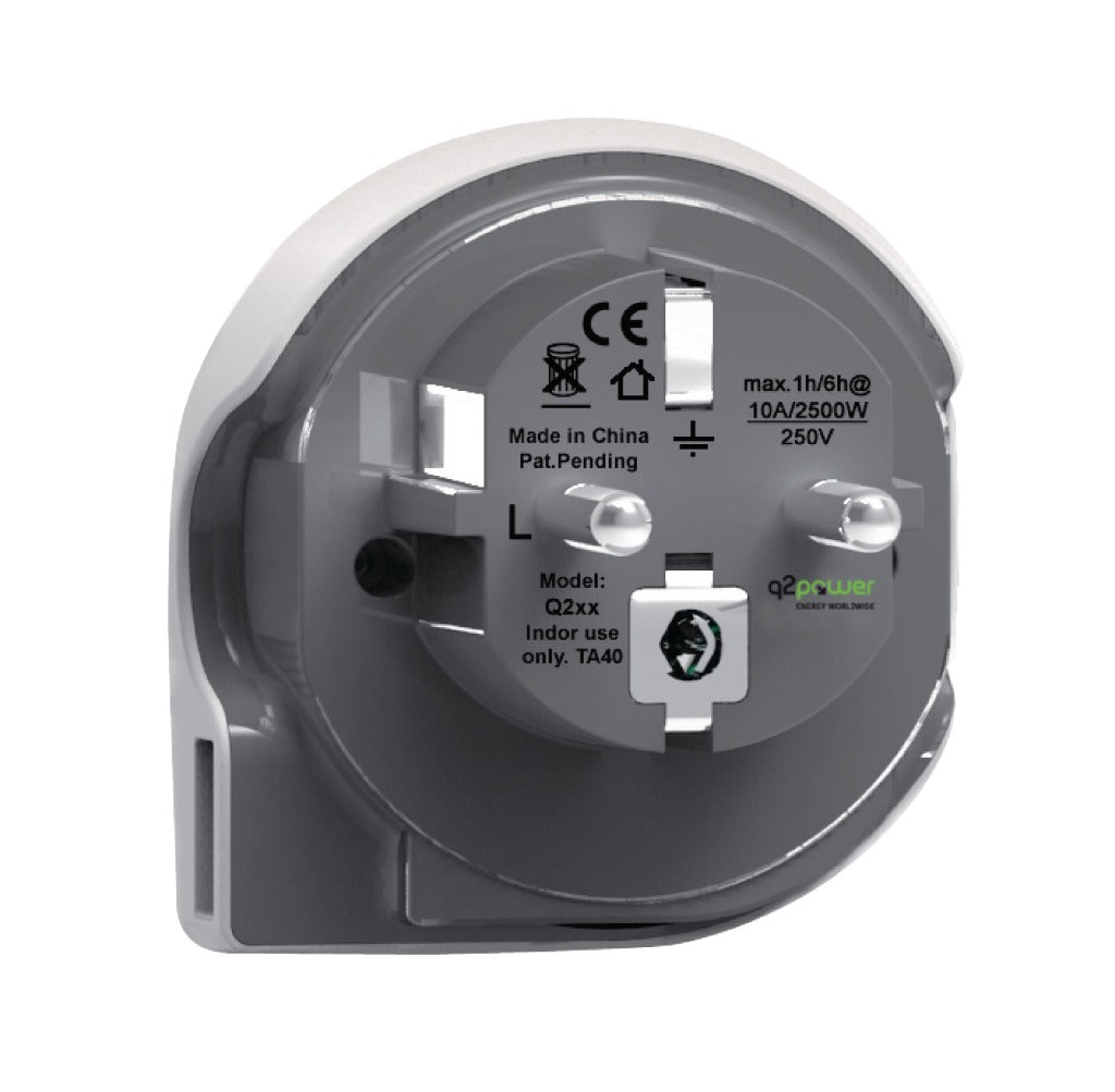 Q2 Power Q2 1.100110 Adaptador de viaje de mundo a europe USB fundamentado