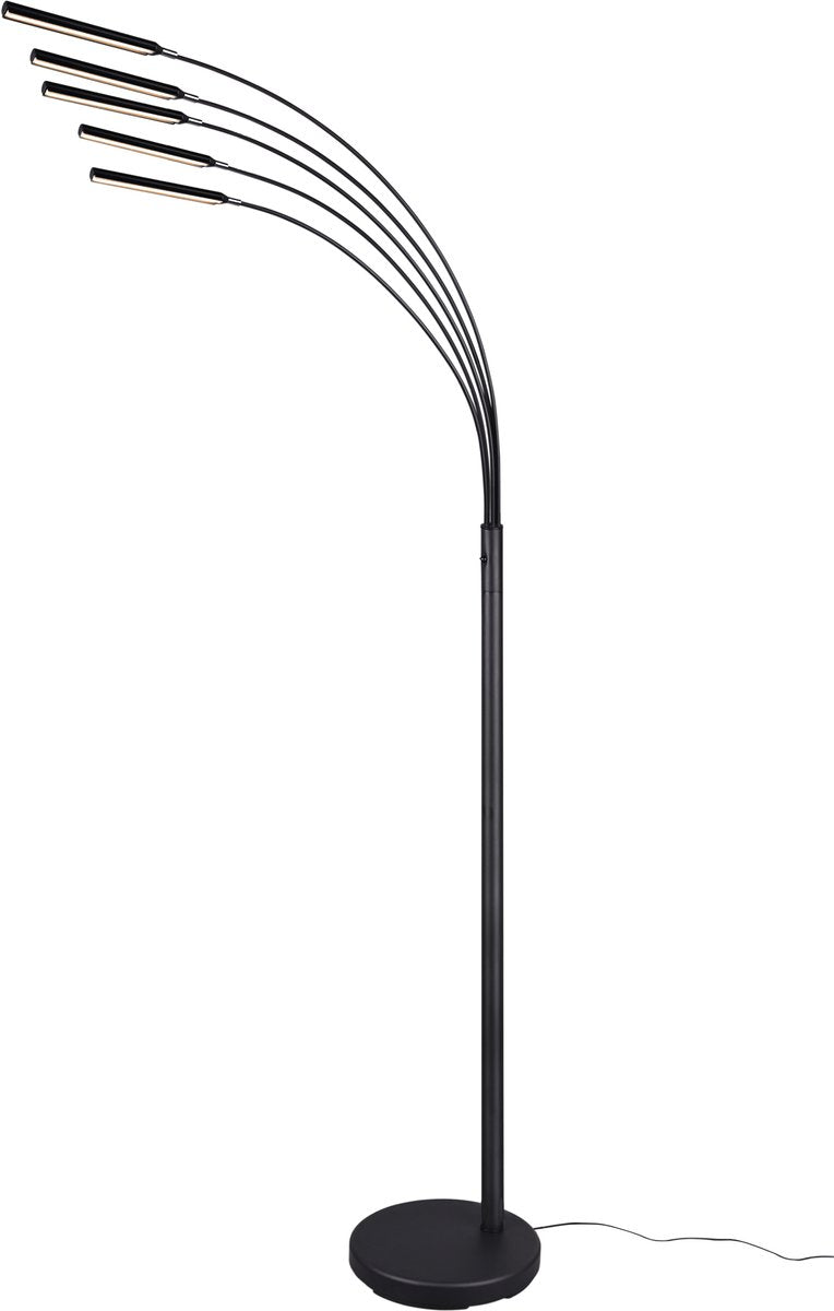 Rl live your light reality reed - lámpara de pie - negro mate - incl. 5x smd 3,5w - regulable - h195cm