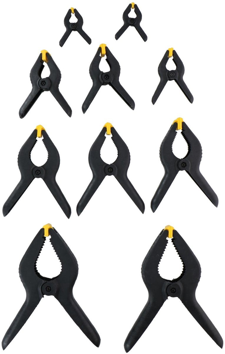 Kinzo lijmklemmen - set 10 stuks - 5 maten