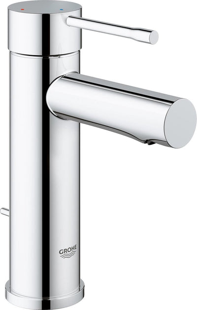 Rubinetto lavabo Grohe essence new - bocca bassa - con piletta - cromo - risparmio idrico