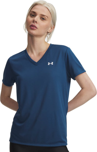 Under Armour Tech SSV - maglietta sportiva da donna Solid Blu - Blu Wham - Bianco