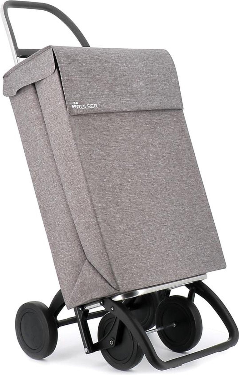 Rolser boodschappentrolley jean tweed - 4 wielen - grijs