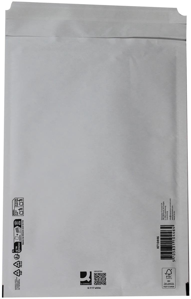Buste imbottite Q-connect, bianche, 7 g, 250 x 350 mm, scatola da 100 pezzi