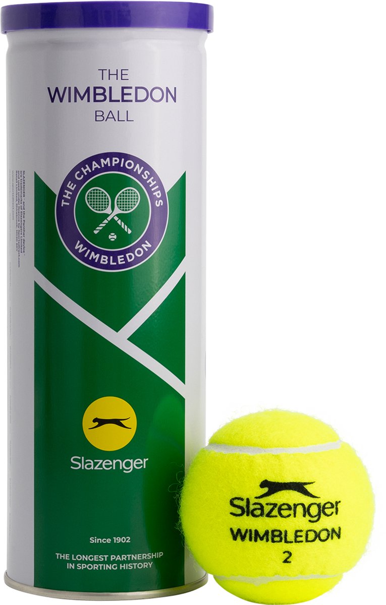 Slazenger S TB Wimbledon 3tin Pelotas de tenis unisex - Amarillo