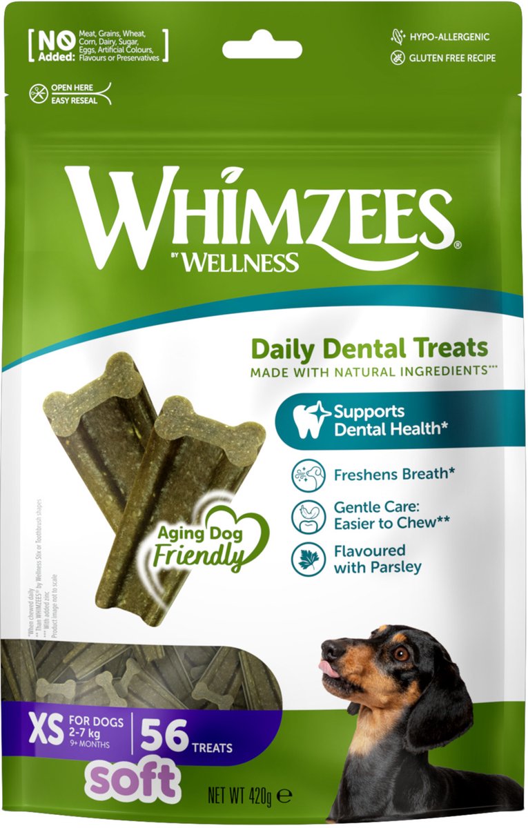 Borsa morbida Whimzees - snack per cani - 56x7,5 g xs
