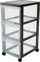 Cassettiera design Iris - 3 cassetti profondi - plastica - nero trasparente