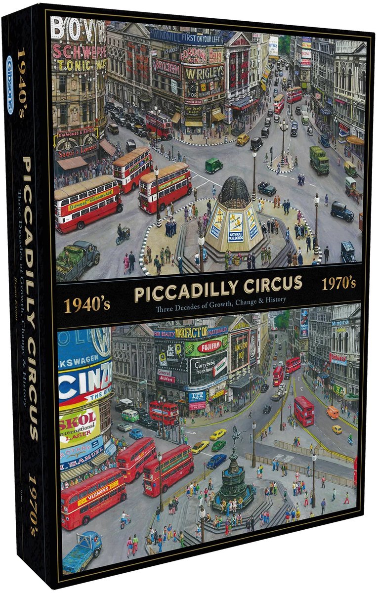 Gibsons - Piccadilly Circus attraverso i decenni (di Bryan evans) - 1000 pezzi 49×68 cm (l×a) - puzzle per adulti