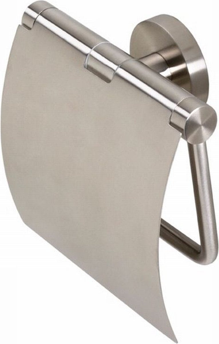 Geesa nemox toiletrolhouder met klep - rvs geborsteld