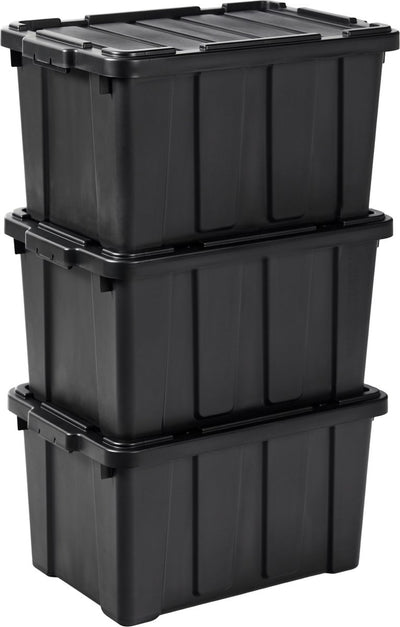 Iris powerbox robuust opbergbox - 50l - 100% recycled kunststof - zwart - set van 3