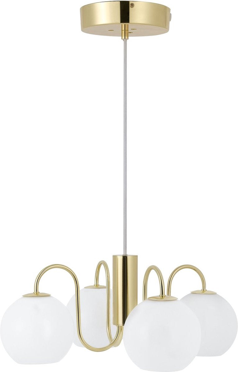 Nordlux franca-hanglamp-4xe14-opaal glas messing