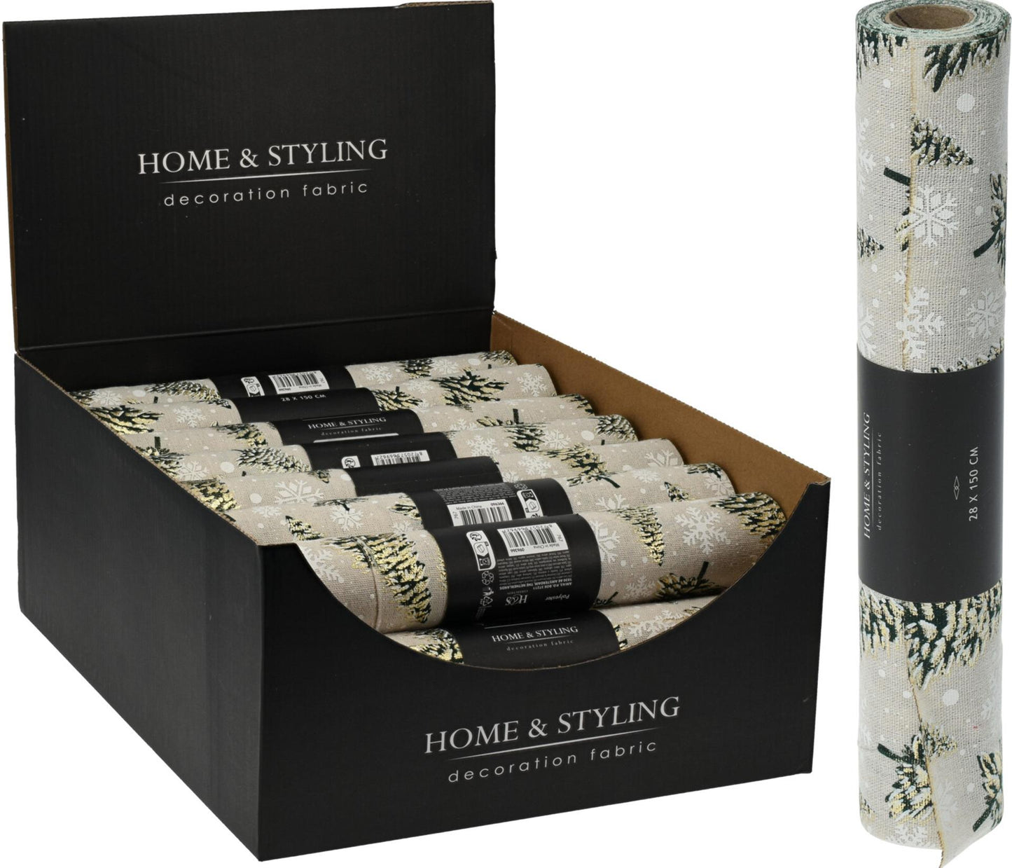 Tela decorativa Home Styling 28x200cm Árbol de Navidad