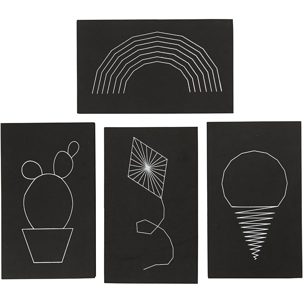 Creativ company string art, medidas 20x12 cm, grosor 10 mm, negro, 16 piezas 1 caja