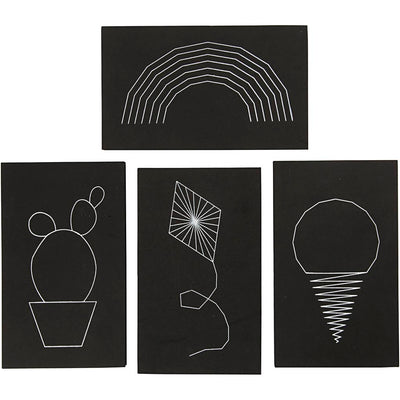 String art Creativ company, misura 20x12 cm, spessore 10 mm, nero, 16 pezzi 1 scatola