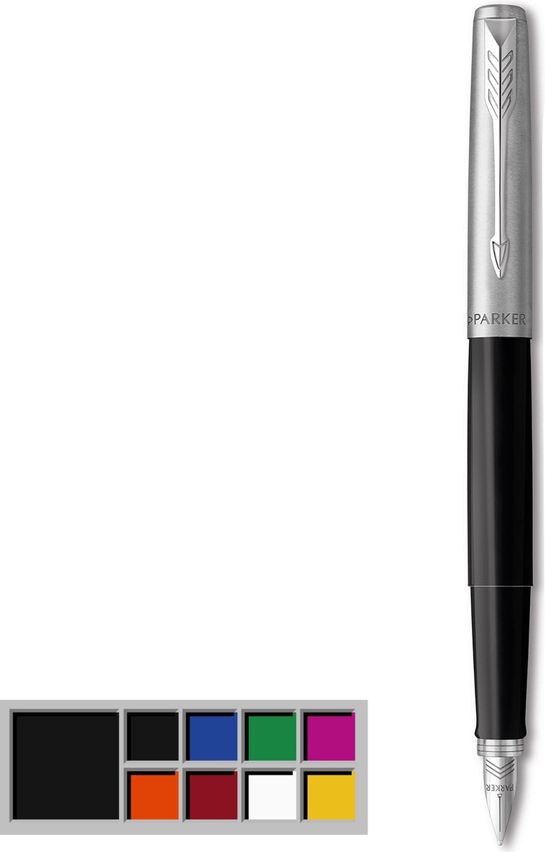 Pluma estilográfica Parker Jotter Originals | acabado negro clásico | punta mediana | tinta azul y negra