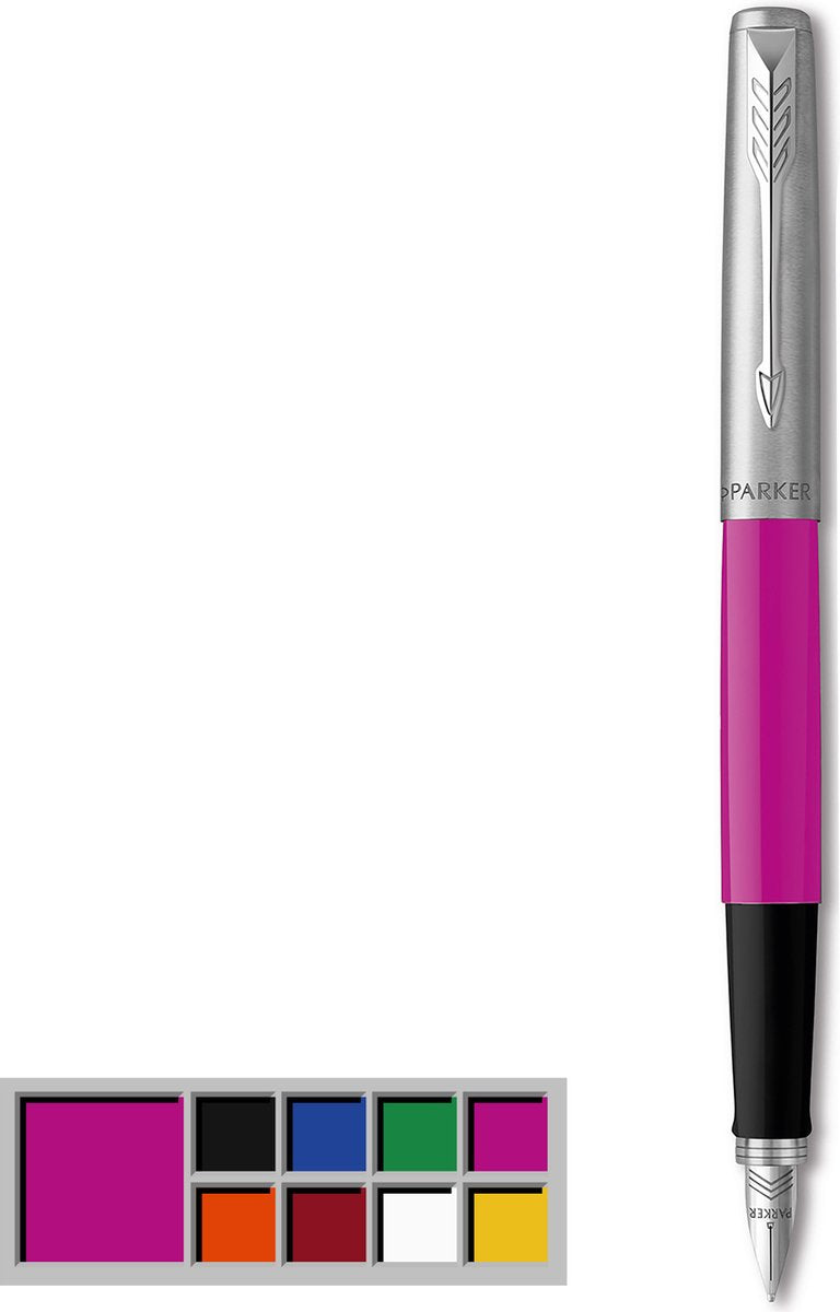 Penna stilografica Parker Jotter Originals | finitura magenta classico | pennino medio | inchiostro blu e nero