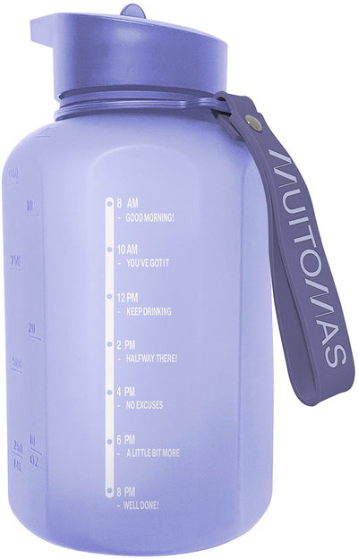 Borraccia sportiva Muitomas - grande capacità - 1200 ml - beccuccio in silicone - maniglia integrata - viola