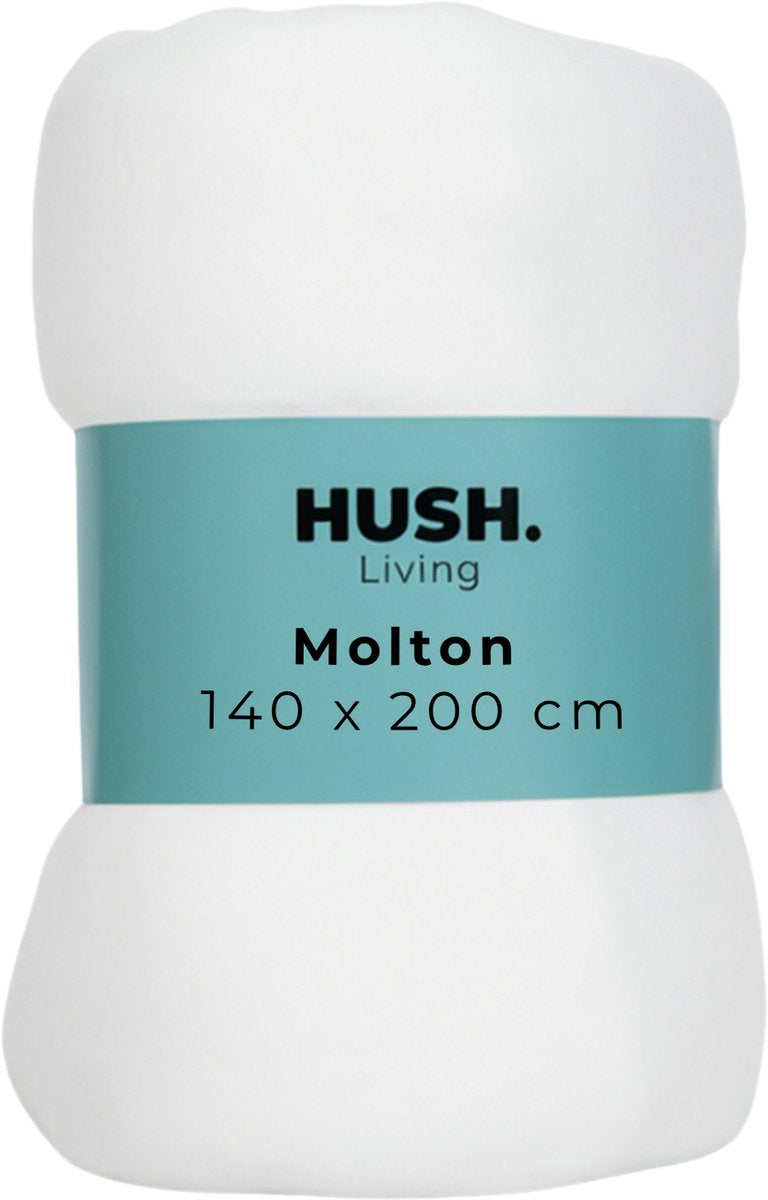 Hush. living hush living molton matrasbeschermer - 80%katoen 20%polyester - uitstekende vochtopname - vormvast - comfort en duurzame bescherming - 140x200+30cm