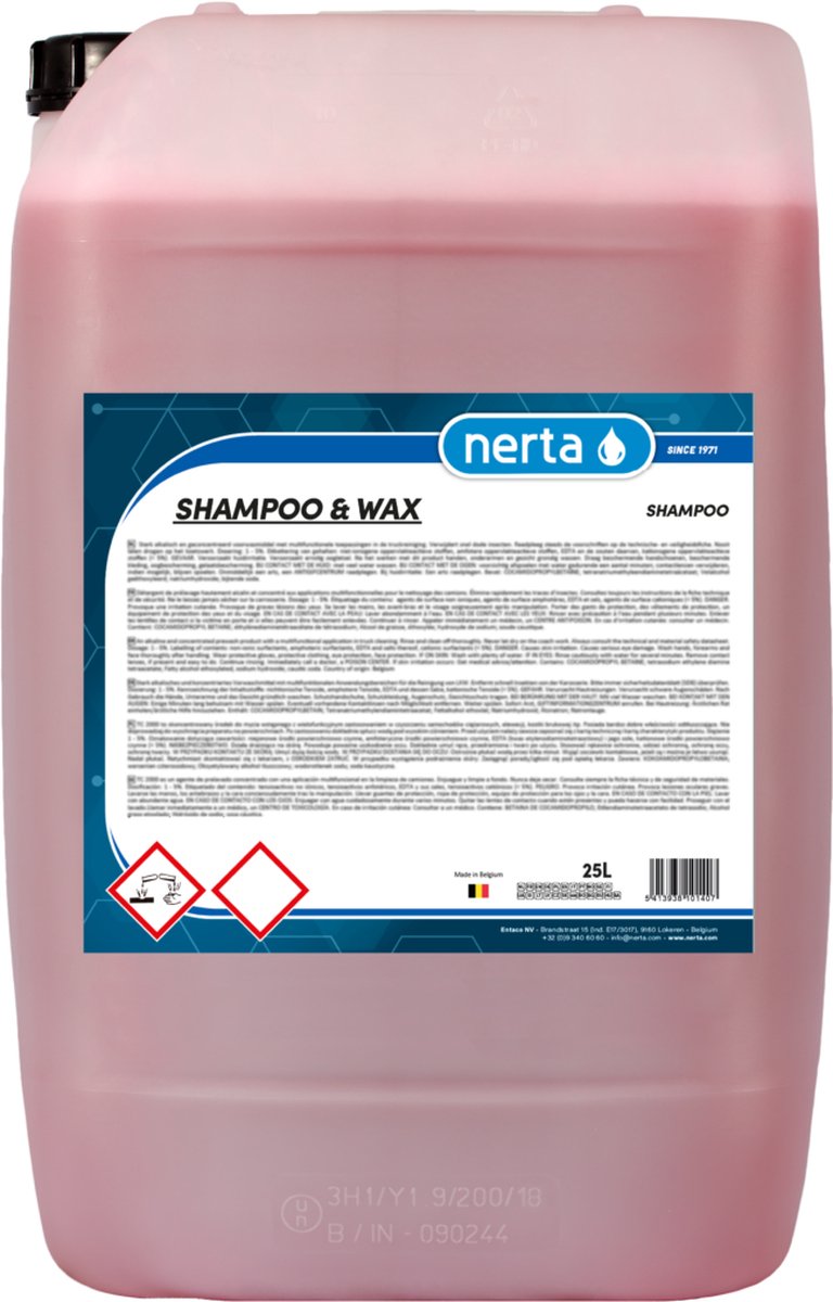 Nerta shampoo cera - shampoo per auto con cera - cera per auto - 5 litri