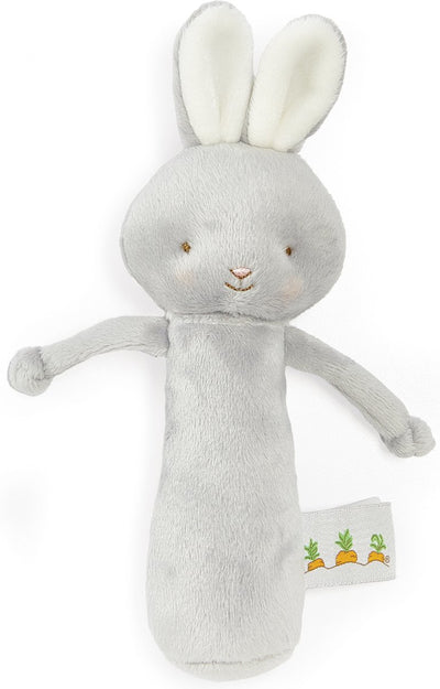 Coniglio a sonagli Bunnies by the Bay - peluche - dettagli ricamati - 15 cm - grigio