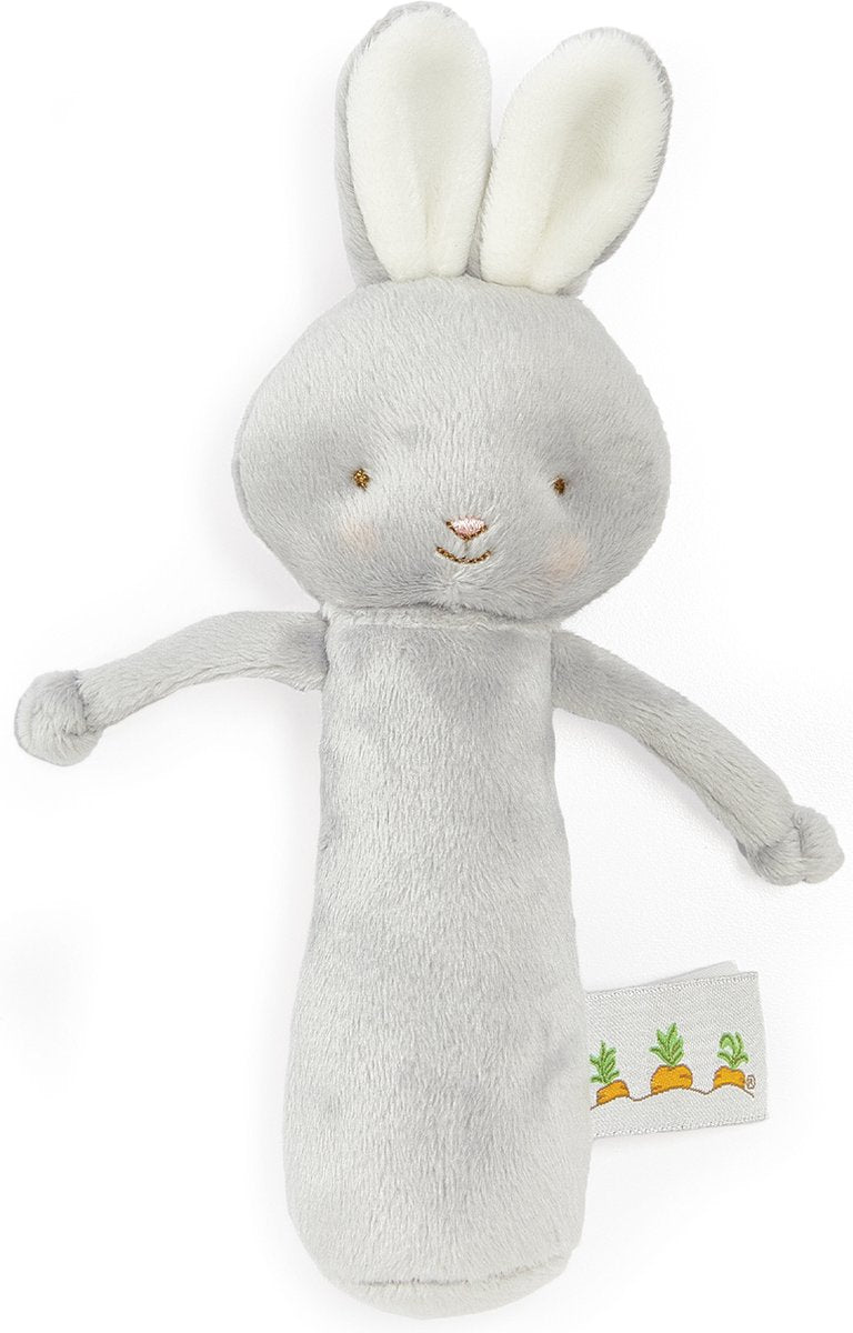 Bunnies by the bay rammelaar konijn - knuffel - geborduurde details - 15 cm - grijs