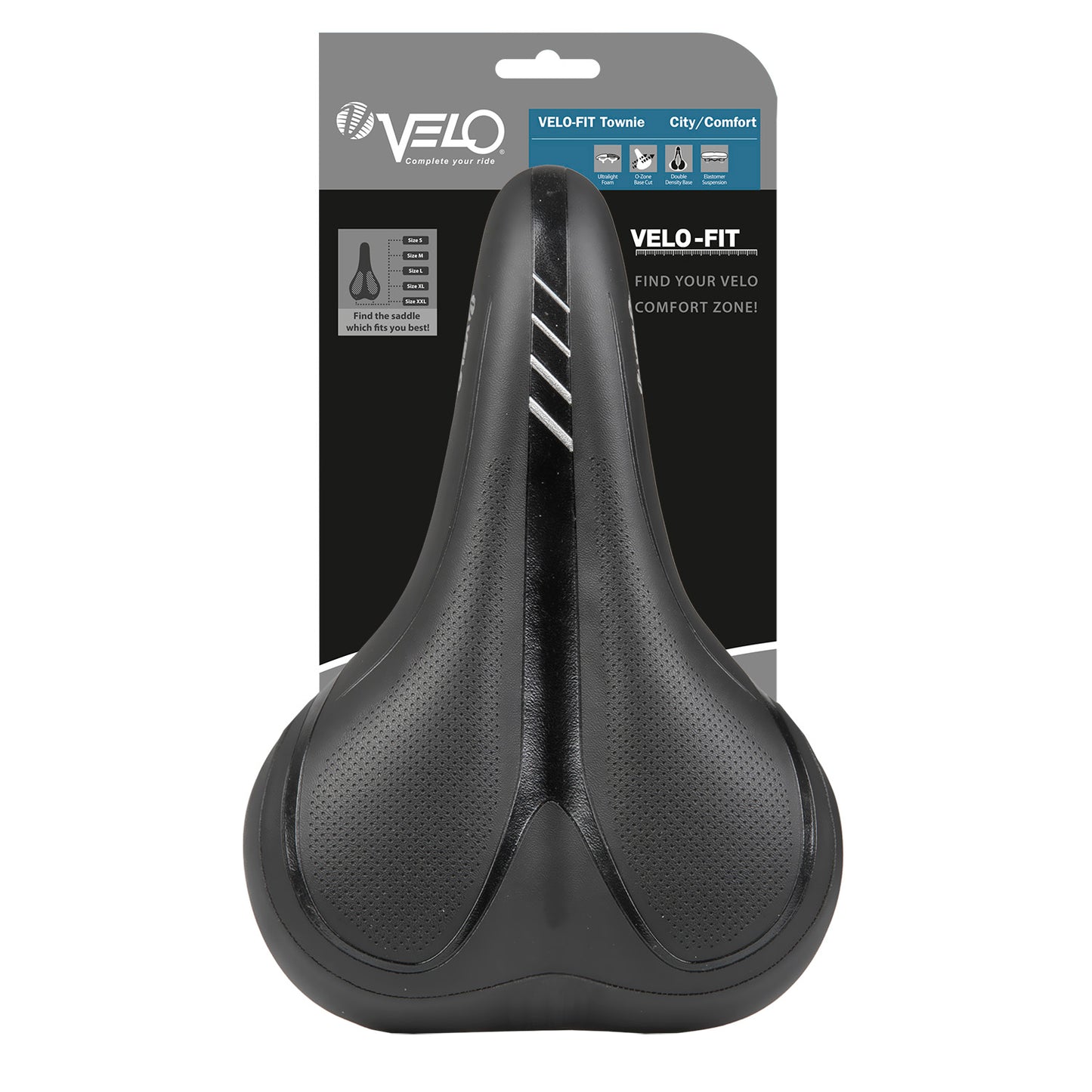 Velo Saddle Velo-Fit Townie (L) City Comfort Black