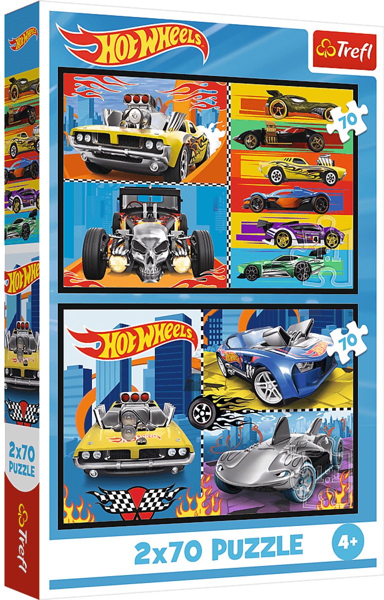 Trefl 2x70, macchinine, hot wheels fsc mix 70%, 70 pezzo(i), veicoli, 4 anni
