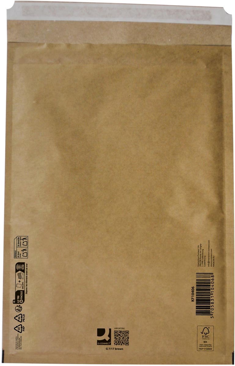 Buste imbottite Q-connect, marrone, 7 g, 250 x 350 mm, scatola da 100 pezzi