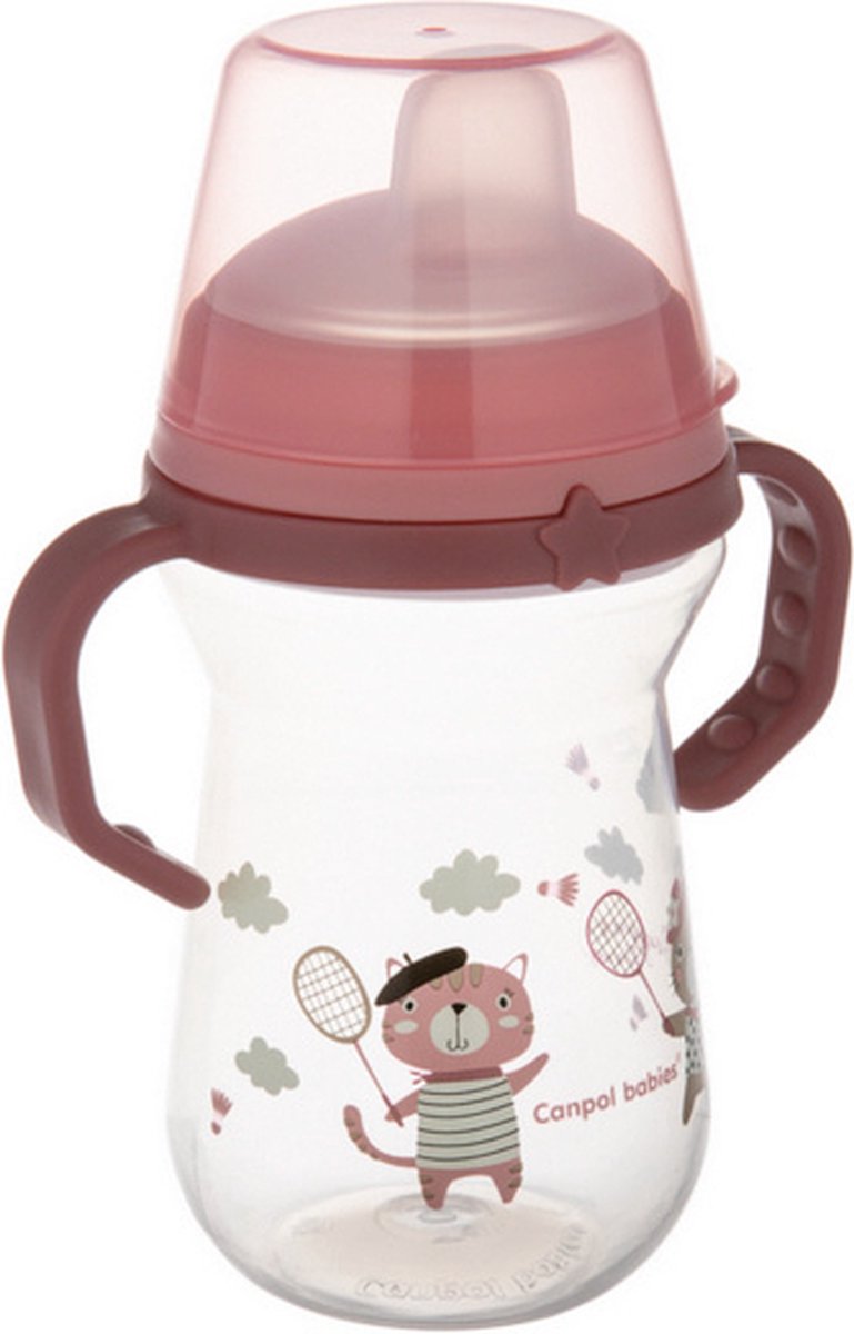 Canpol babies | bonjour paris | babybeker met siliconen tuit | first cup | 250ml | 6 m+ 250 ml transparant