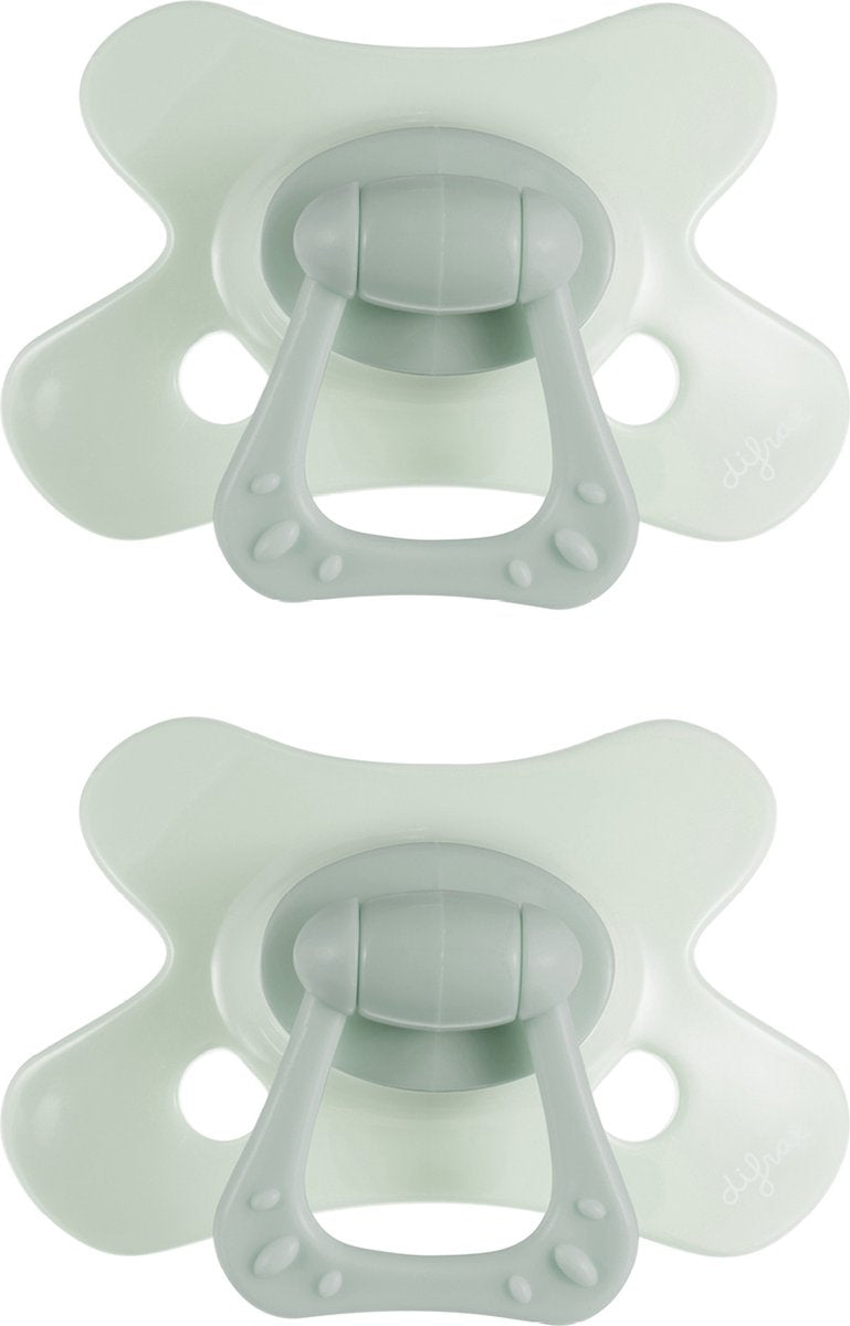 Difrax fopspeen natural - 18+ maanden - lichtgroen - 2 stuks