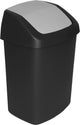 Curver swing series - cubo de basura - 25l - negro - plateado