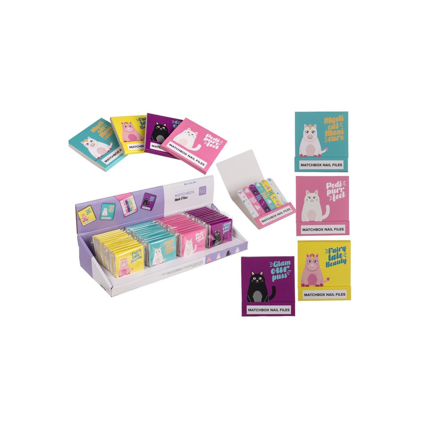 Juego de 6 limas de uñas Out of the blue en caja de regalo 5,5x5,8 cm