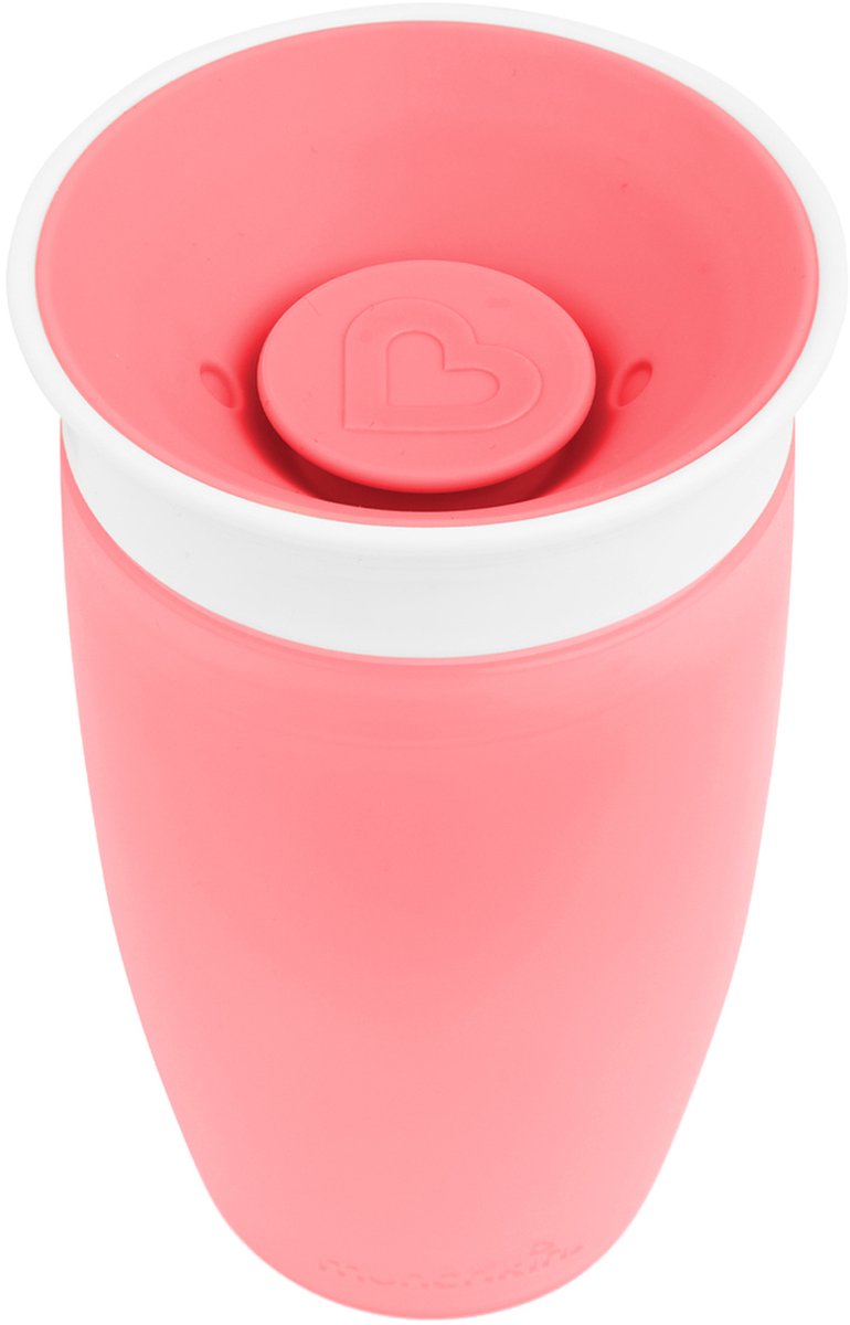 Bicchiere Munchkin Miracle Anti-Perdite a 360° - Bicchiere con beccuccio - Bicchiere da pratica per neonati e bambini - 296ml - Rosa