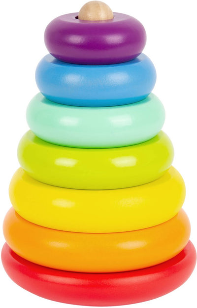 Torre de apilamiento de madera de pie pequeño Rainbow, 7dlg.