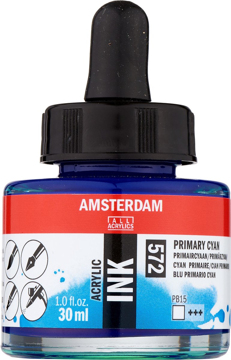 Amsterdam tinta acrílica botella 30 ml cian primario 572
