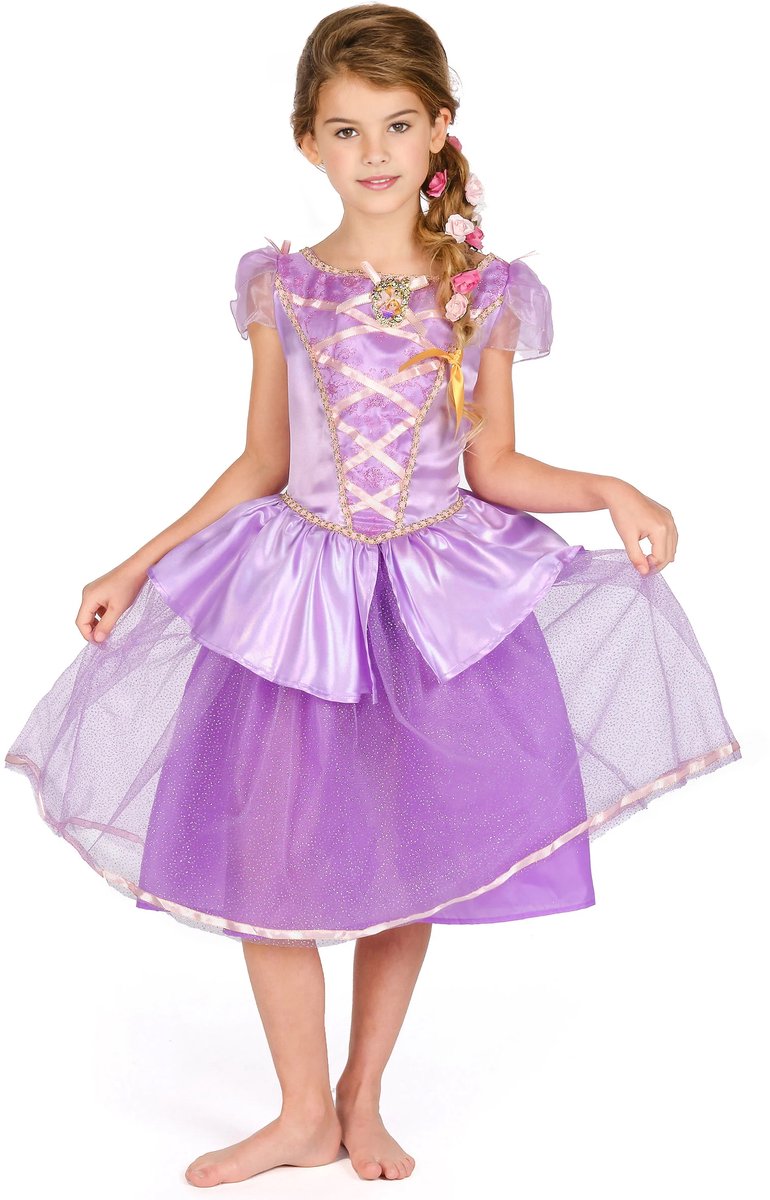 Travestimento disney - travestimento ragazza rapunzel deluxe - 110 128 (4-6 anni)