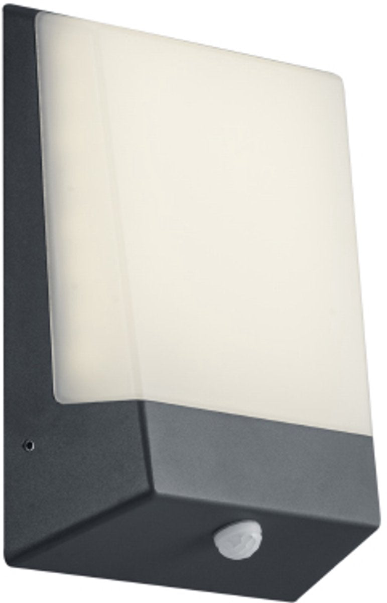 Trio kasai - wandlamp - antraciet - incl. 1x smd 9w - buitenverlichting - ip65 - bewegingssensor - schemerschakelaar