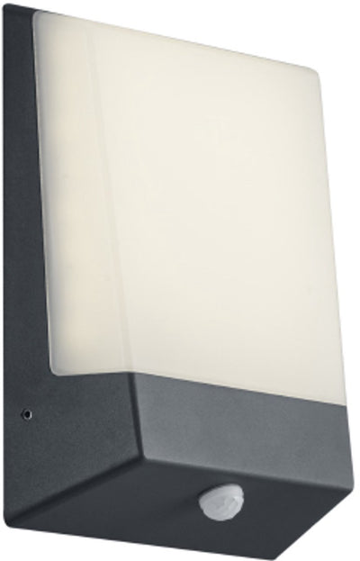 Trio kasai - lámpara de pared - antracita - incl. 1x smd 9w - iluminación exterior - ip65 - sensor de movimiento - interruptor crepuscular