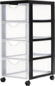 Cassettiera Iris easygrip chest - 4 cassetti x 11,25 l - plastica - nero trasparente - con ruote
