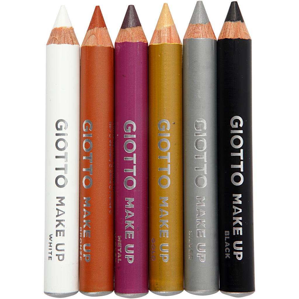 Lápices de maquillaje Giotto, l: 9 cm, colores extra, 6 piezas, 1 caja