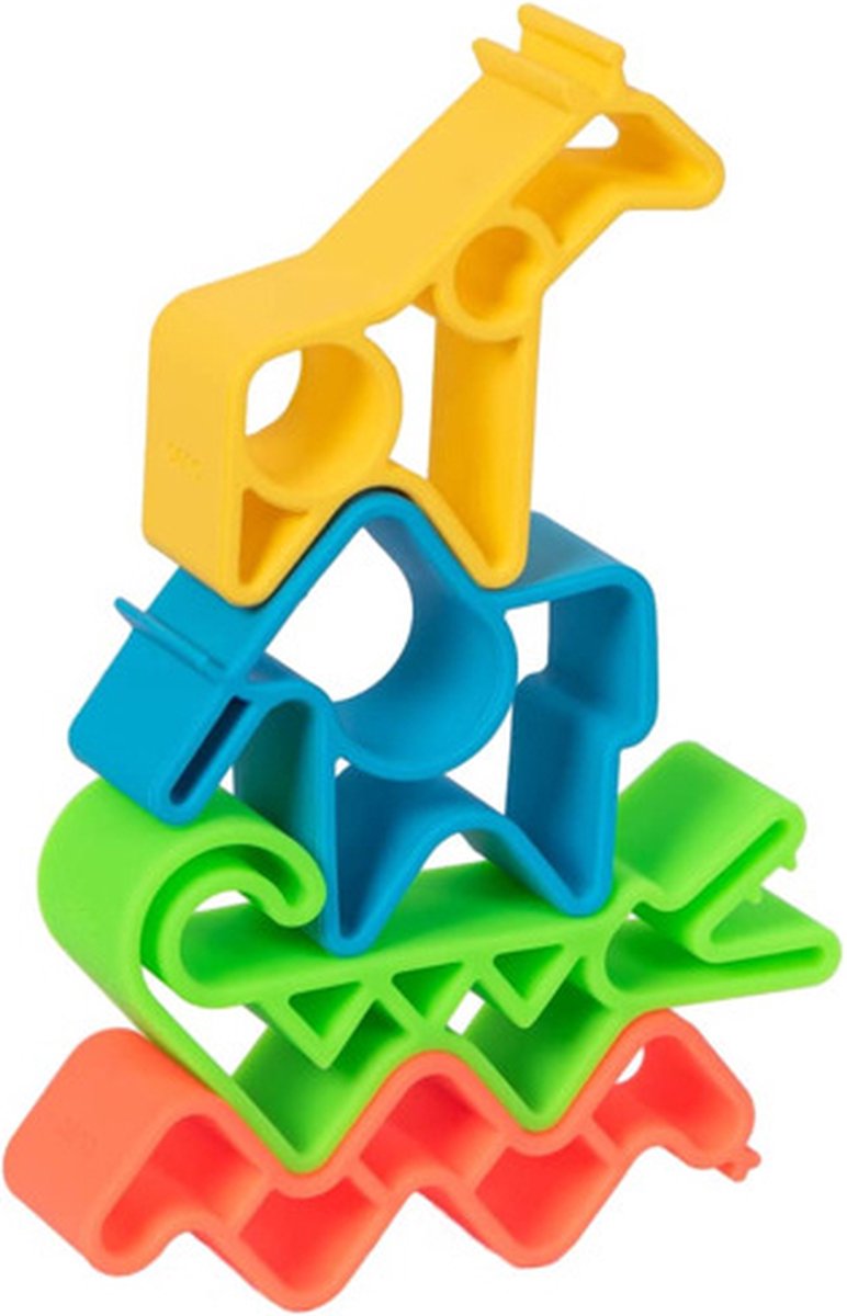 Dëna set giocattolo 4 pezzi neon animale silicone