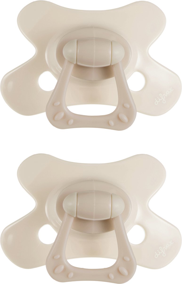Ciuccio naturale Difrax - da 12 a 18 mesi - beige - 2 pezzi