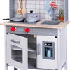 Dorjee houten speelkeuken – complete kinderkeuken met accessoires – oven, magnetron koelkast – inclusief pannen, spatels ijsmachine – kinderspel fantasiespel –